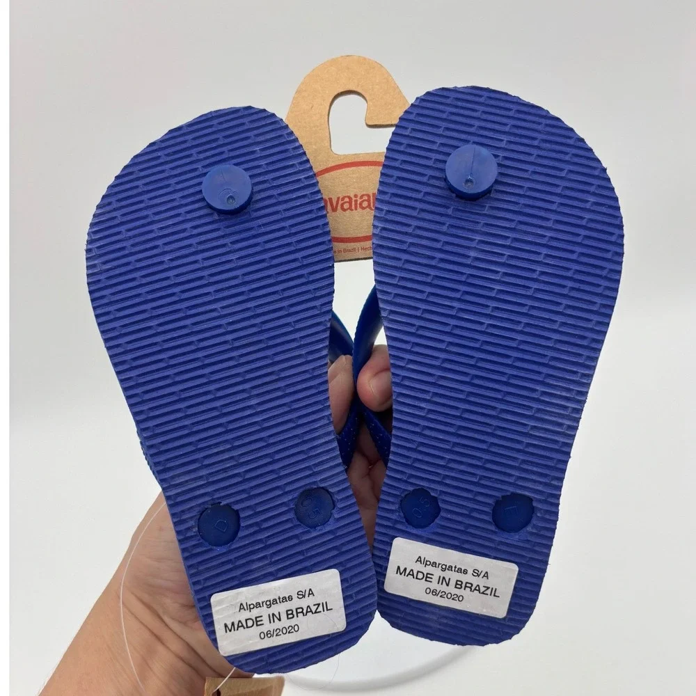 HAVAIANAS Kids Flip Flop Bundle 2 Pair NEW Thong Shoe Blue Beach Toddler 9 11 12